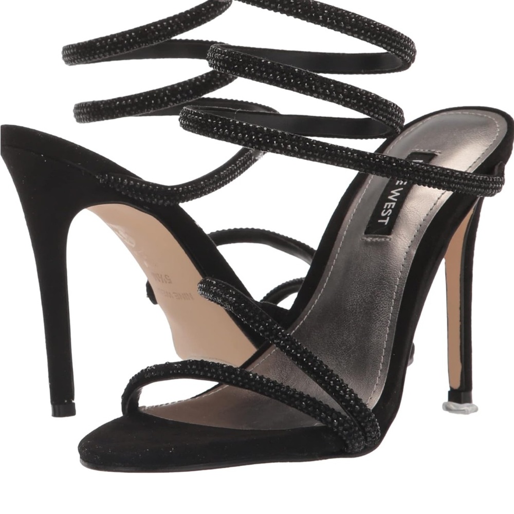 Nine West Elegant Black Beaded Heels